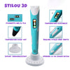 Stilou 3D inteligent cu afișaj LED, stilou de imprimare 3D cu încărcare USB, 3 culori, filament PLA de reîncărcabil, compatibil PLA și ABS