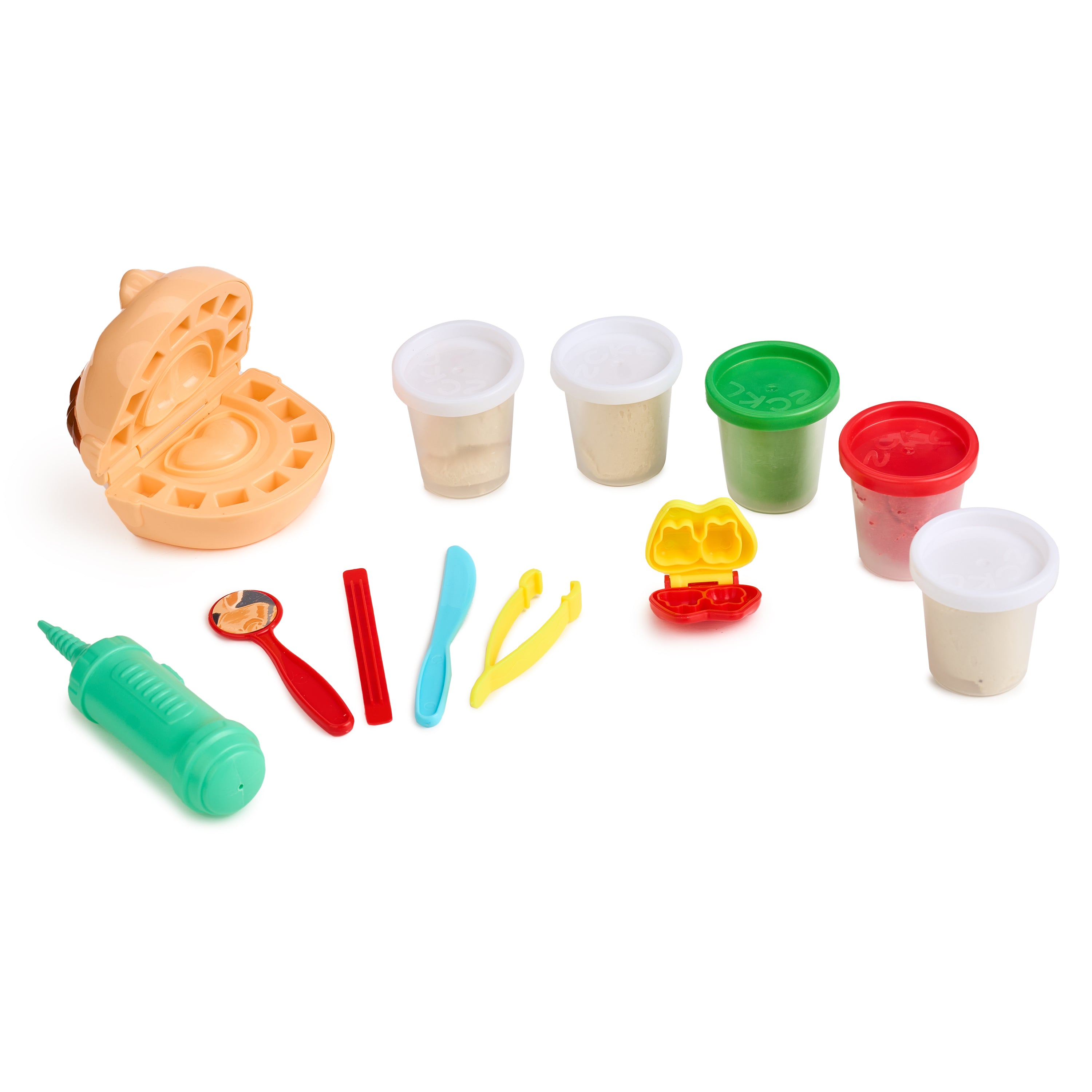 Set simulare dentist Play Mud cu plastilina si instrumente